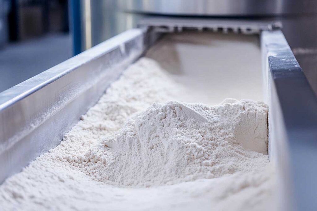 Estructura microporosa de SYLOID 244 absorbiendo humedad en productos farmacéuticos y alimentarios.