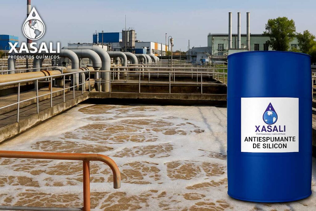 Control de espuma en planta de aguas usando antiespumante de silicon Xasali.